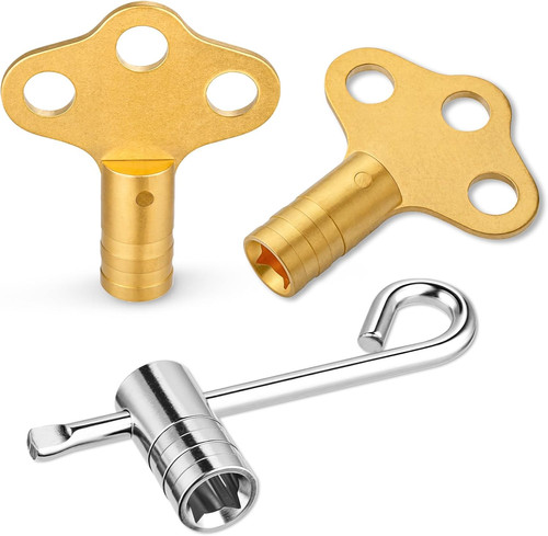 Solid brass radiator bleed key - brass,